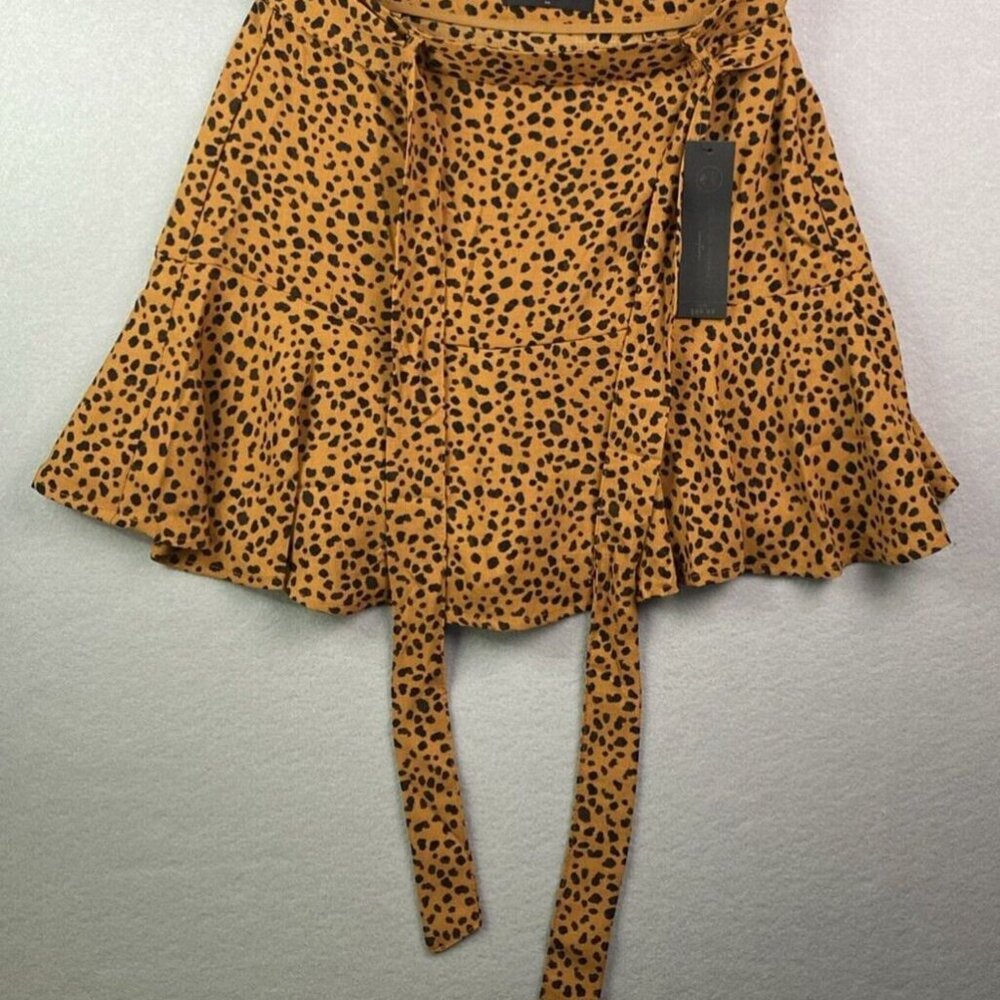 Love For Humanity Cheetah Womens Skort M‎ Animal Print Mini Skorts Ruffle NWT